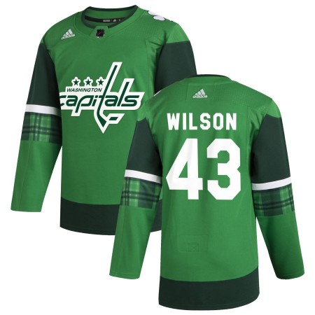 Washington Capitals Tom Wilson 43 Adidas 2019-2020 St. Patrick's Day Authentic Shirt - Mannen
